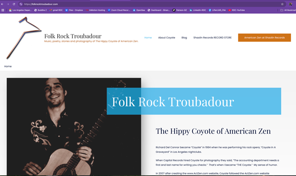 New version website of FolkRockTroubadour.com in 2024